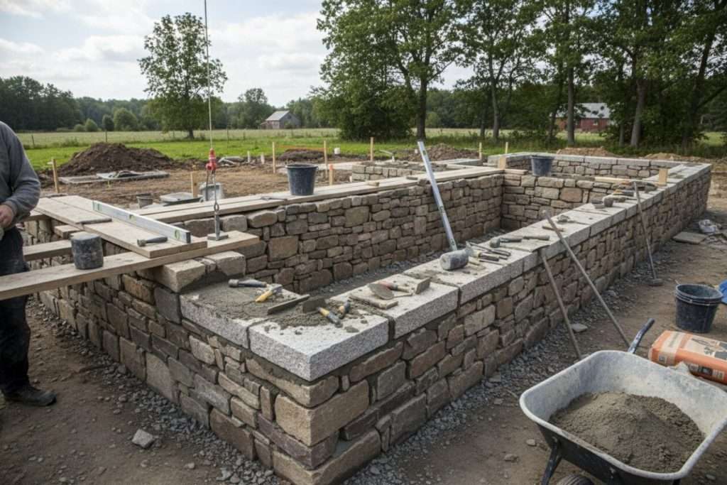 Mur de soubassement : définition, matériaux et construction