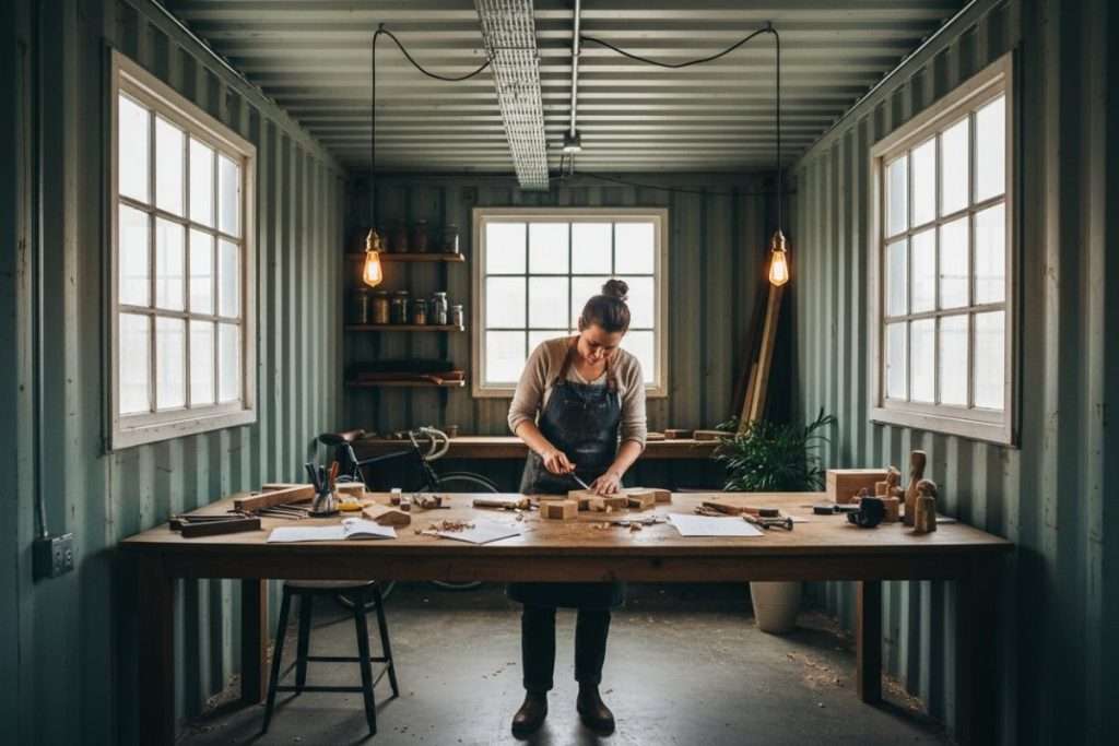 Aménagement container en atelier : créer un espace de travail